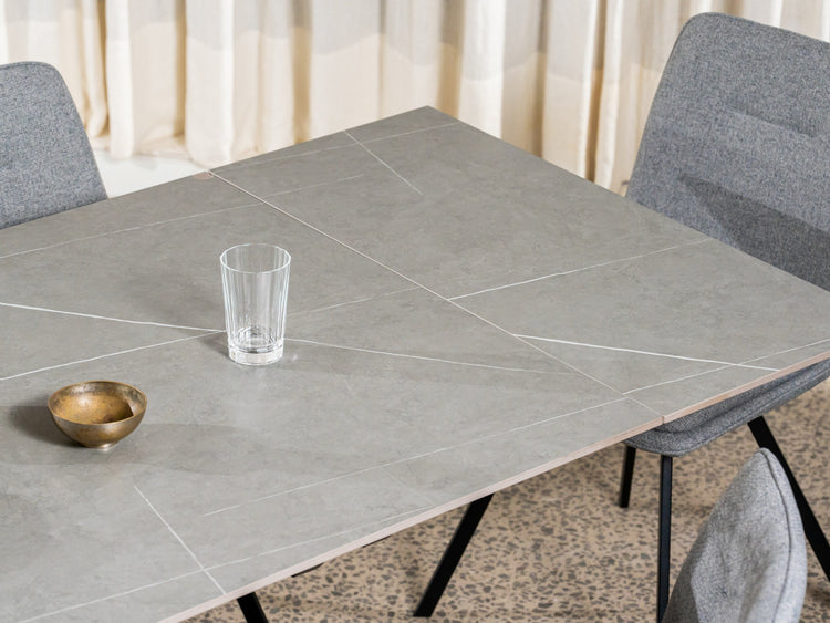 Newcastle Extension Dining Table Bulgarian Grey Ceramic