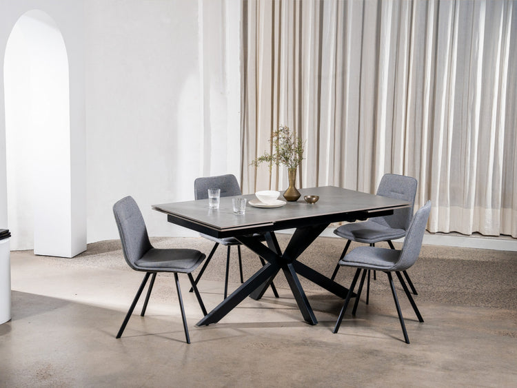 Newcastle Extension Dining Table Bulgarian Grey Ceramic