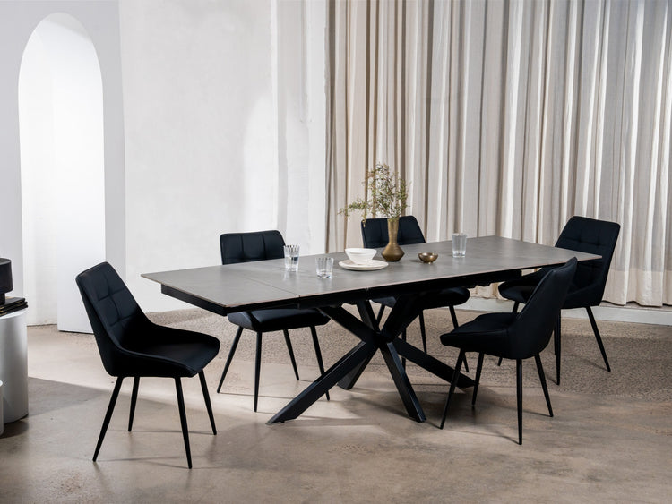 Newcastle Extension Dining Table Bulgarian Grey Ceramic