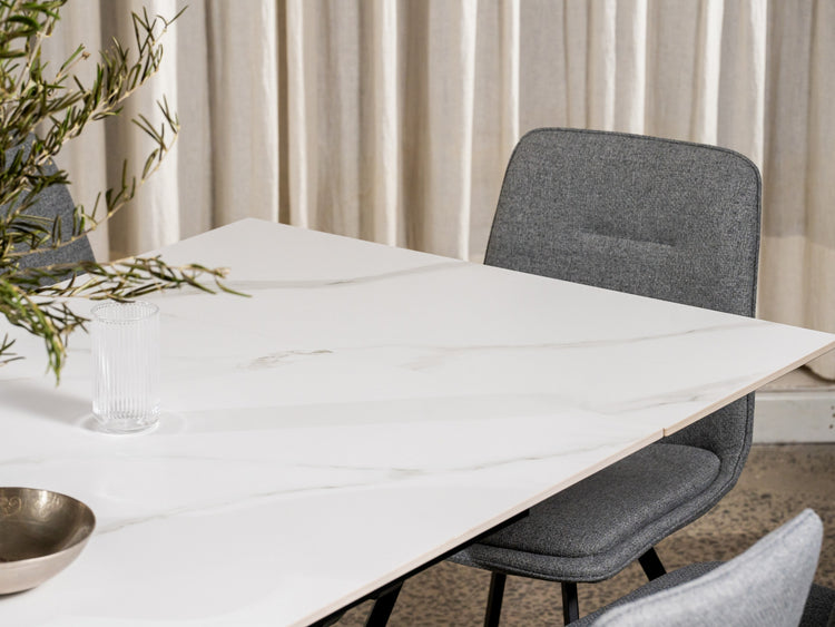 Newcastle Extension Dining Table Snow White