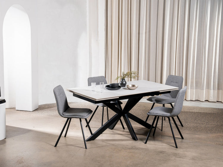 Newcastle Extension Dining Table Snow White