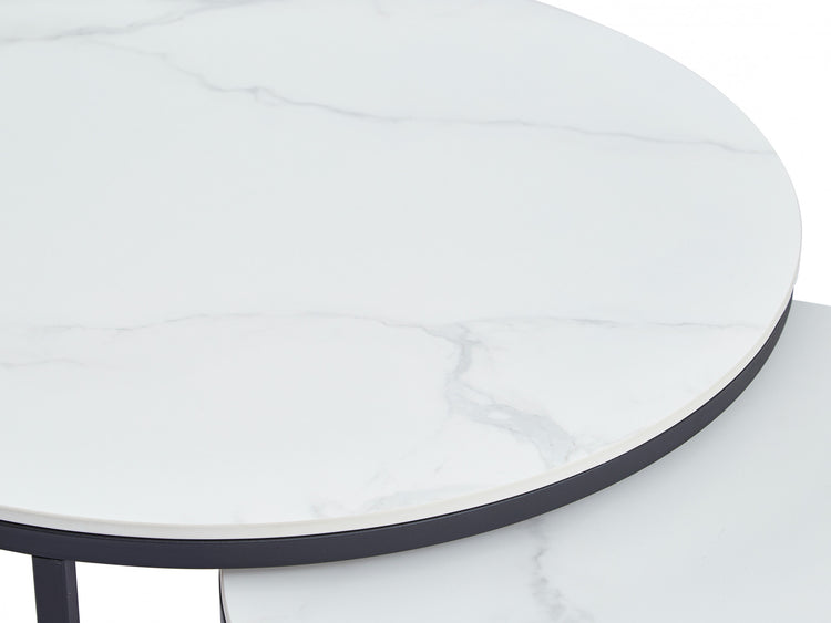 Snow Coffee Table Set Snow White Ceramic