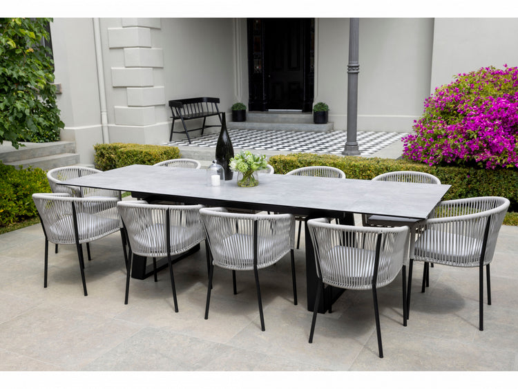 Baluga Extension Dining Table Andesite Ceramic