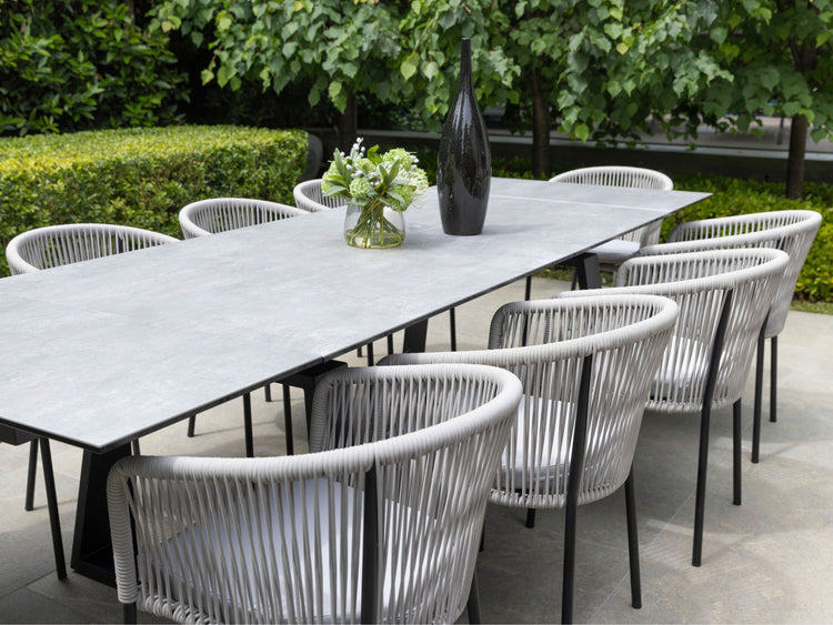 Baluga Extension Dining Table Andesite Ceramic