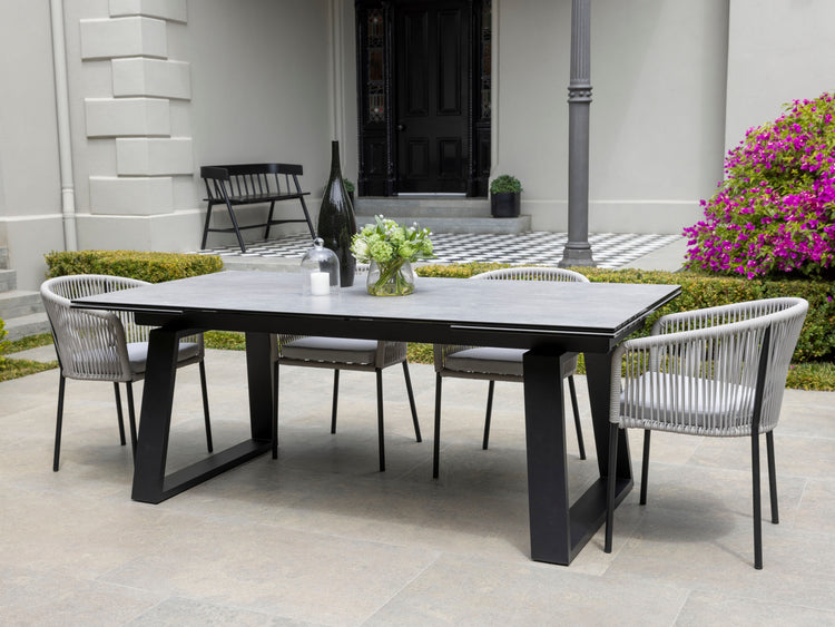 Baluga Extension Dining Table Andesite Ceramic