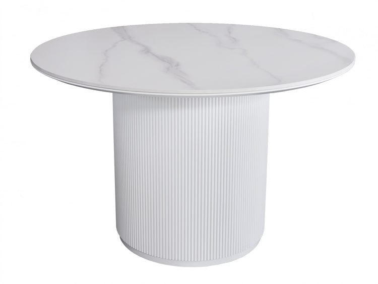Windsor Dining Table Snow White Ceramic