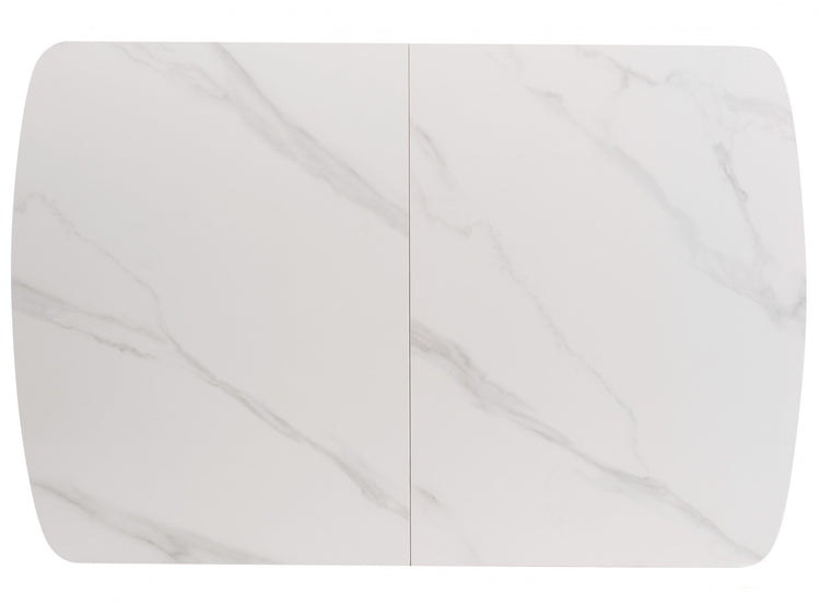 Mila Extension Dining Table Snow White Ceramic