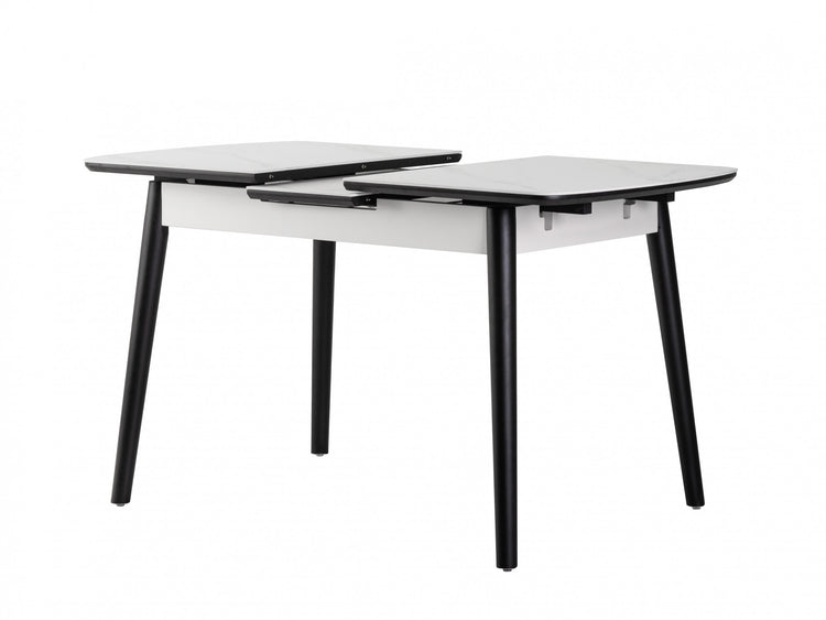 Mila Extension Dining Table Snow White Ceramic