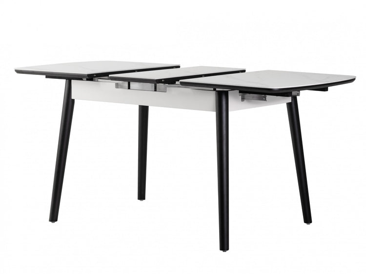 Mila Extension Dining Table Snow White Ceramic