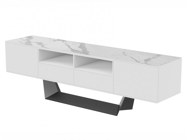 Symphony TV Unit Marmo Ceramic/ White MDF