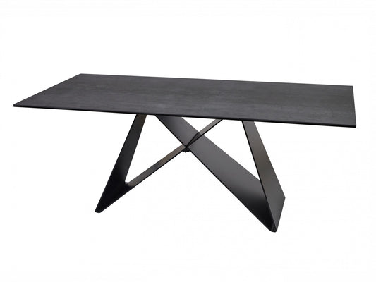 Etna Coffee Table in Shadow grey Italian Ceramic and Black
