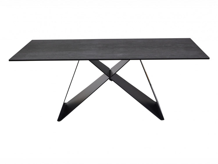 Etna Coffee Table in Shadow grey Italian Ceramic and Black