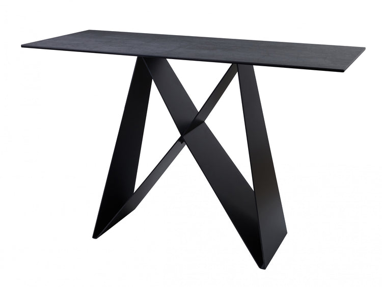 Etna Console Table in Shadow grey Italian Ceramic and Black
