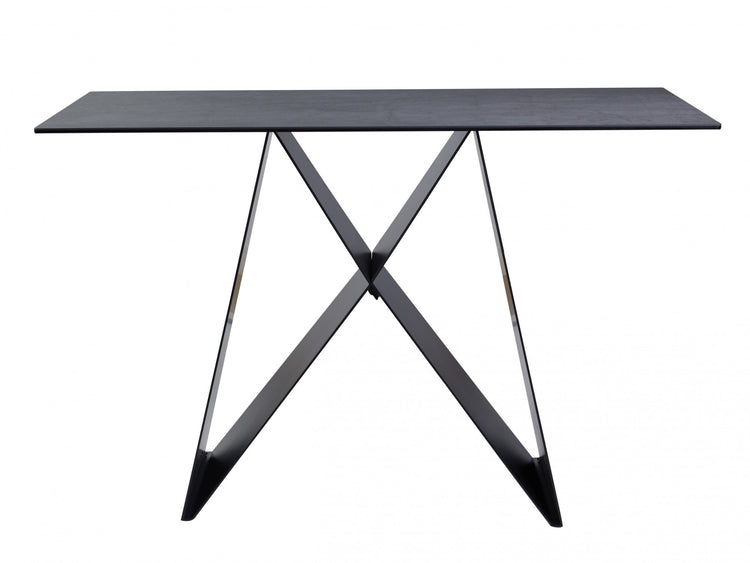 Etna Console Table in Shadow grey Italian Ceramic and Black