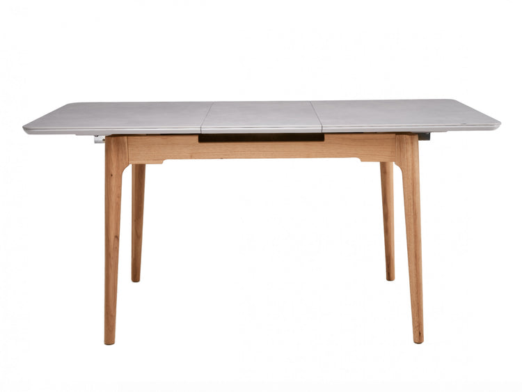 Norway Extension Dining Table Light Grey Ceramic