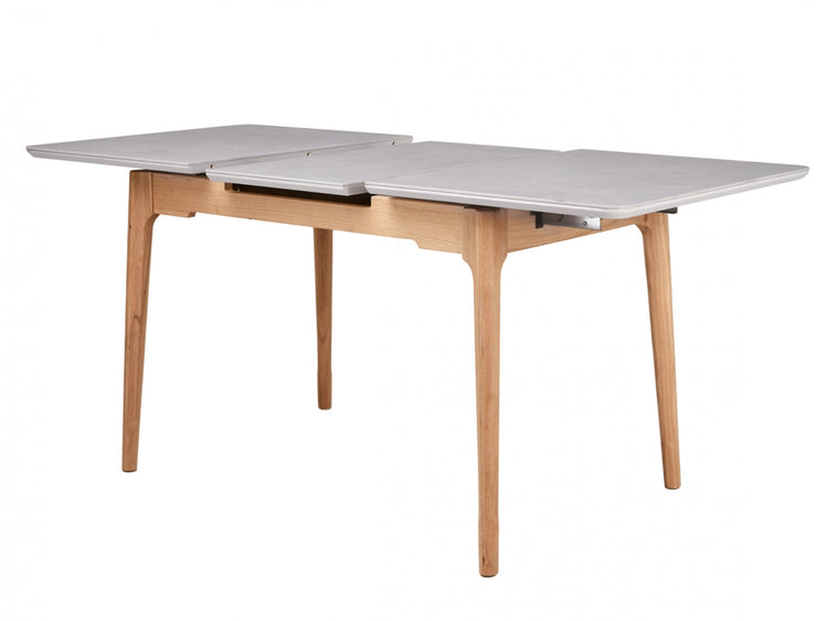 Norway Extension Dining Table Light Grey Ceramic