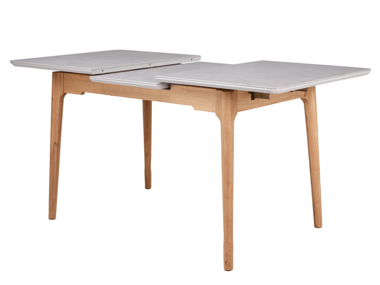 Norway Extension Dining Table Light Grey Ceramic