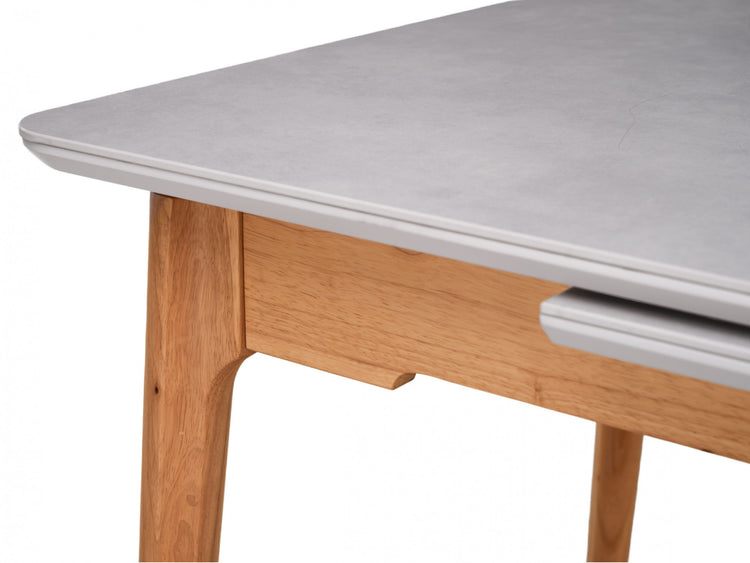 Norway Extension Dining Table Light Grey Ceramic