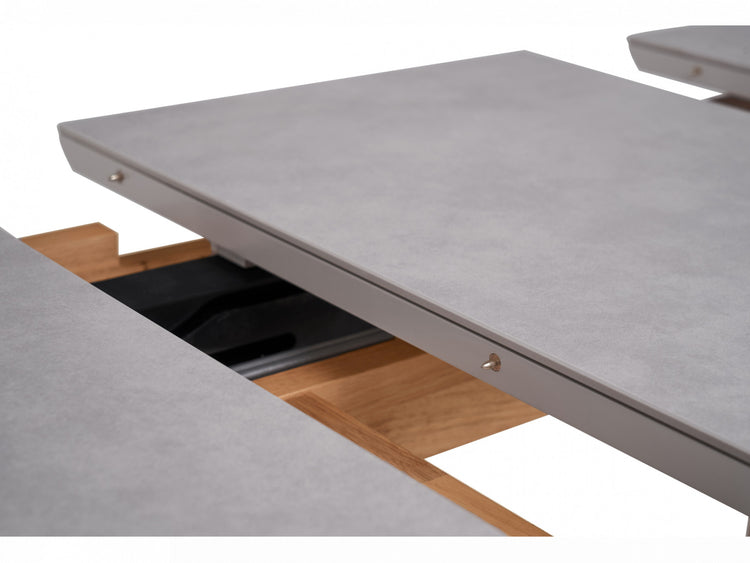 Norway Extension Dining Table Light Grey Ceramic