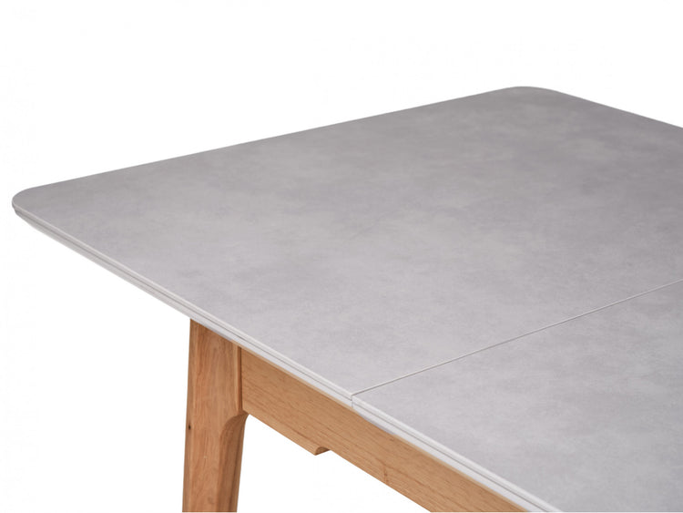 Norway Extension Dining Table Light Grey Ceramic