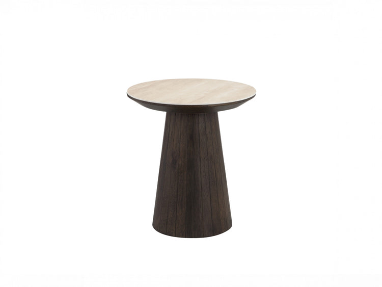 Sorrento Side Table Bisque / Coffee