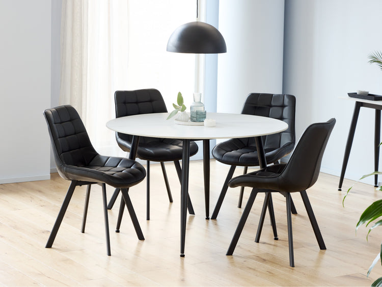 Denver Dining Table Matte Snow White Ceramic