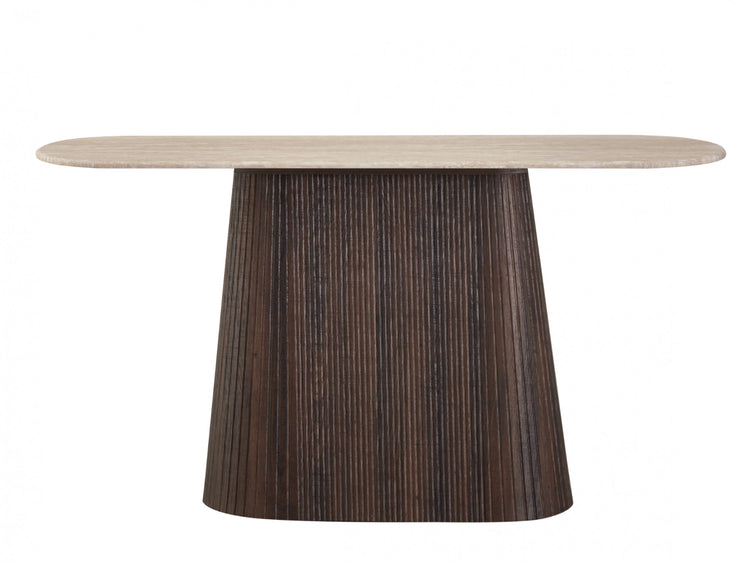 Crete Console Table Travertine
