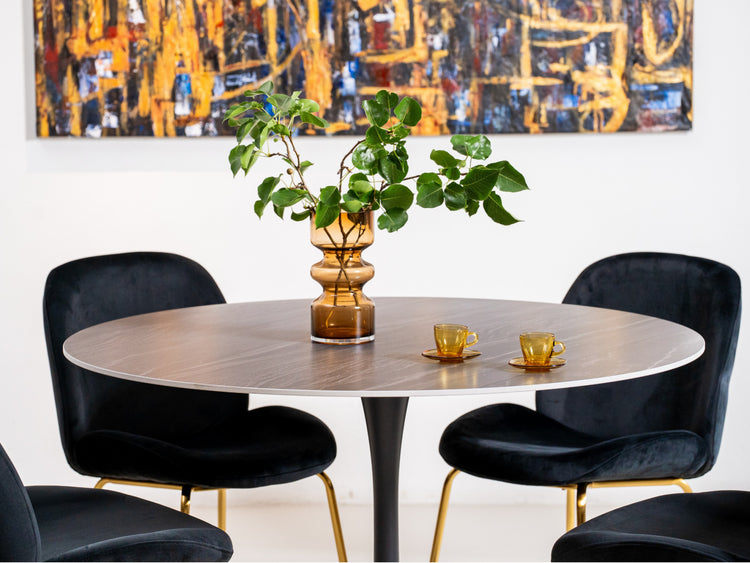 Scandi Large Dining Table Black Sand