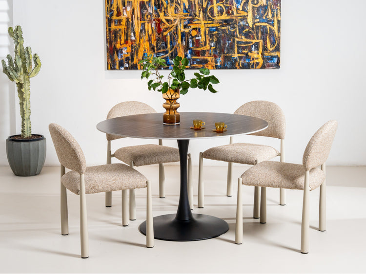 Scandi Large Dining Table Black Sand