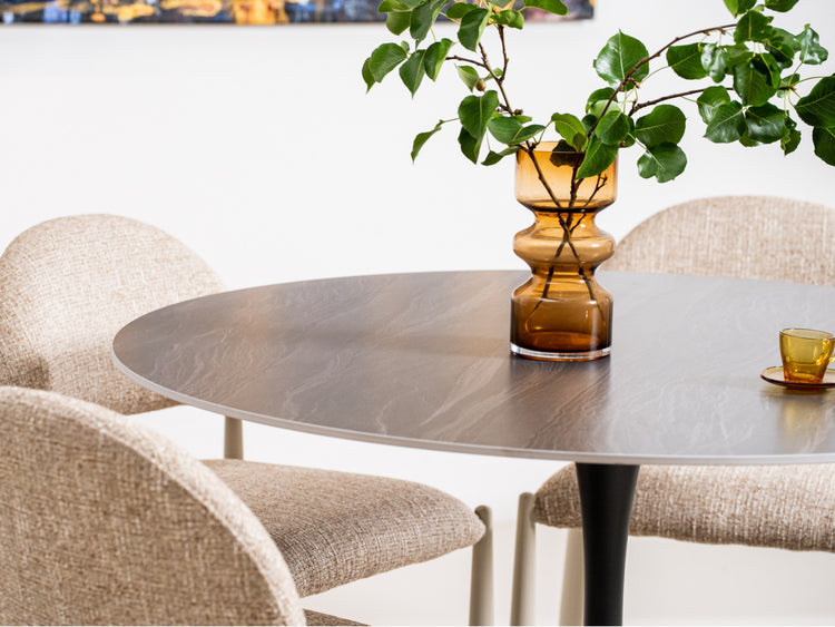 Scandi Large Dining Table Black Sand