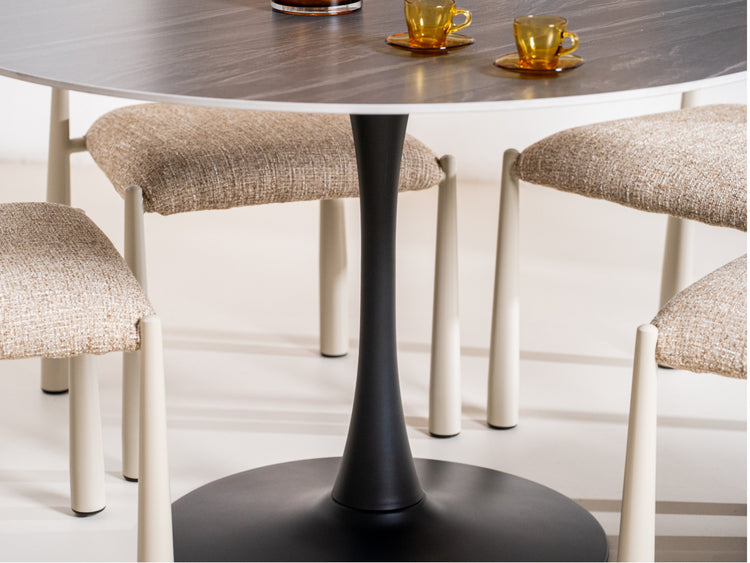 Scandi Large Dining Table Black Sand