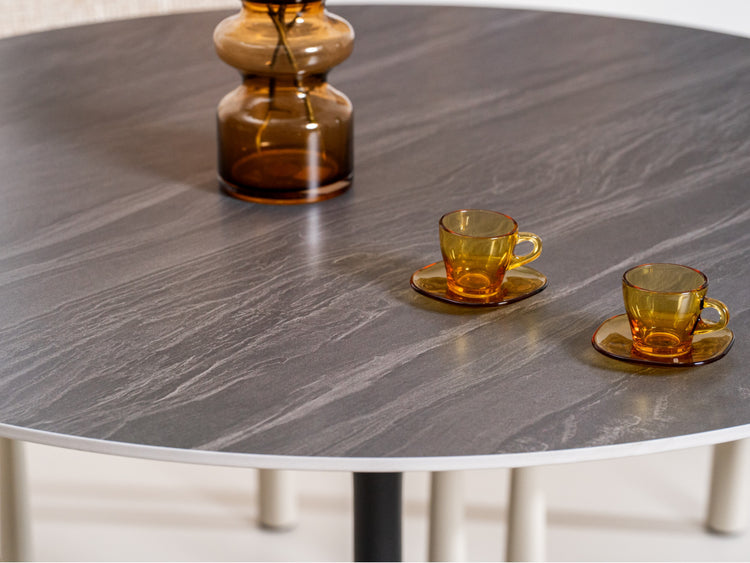 Scandi Large Dining Table Black Sand
