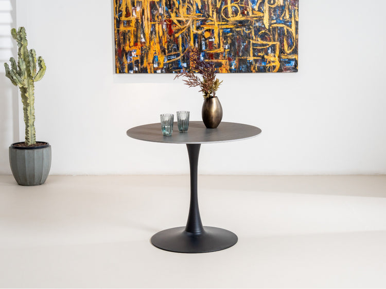 Scandi Medium Dining Table Black Sand