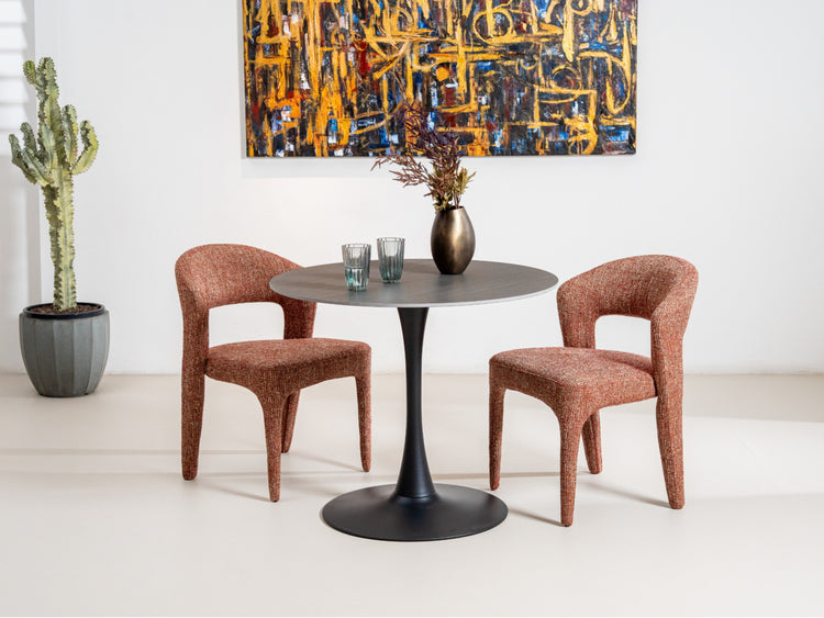 Scandi Medium Dining Table Black Sand