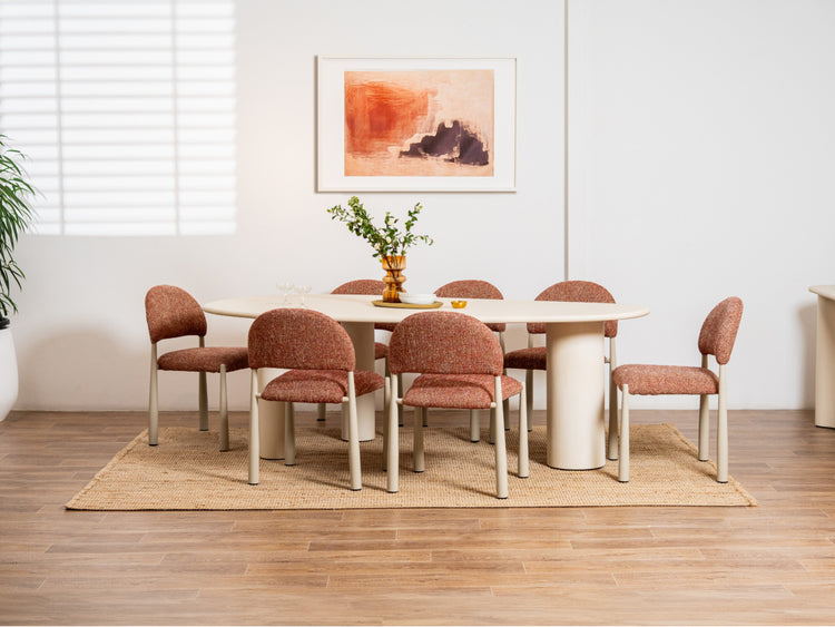 Coastal Curve Dining Table Pebble