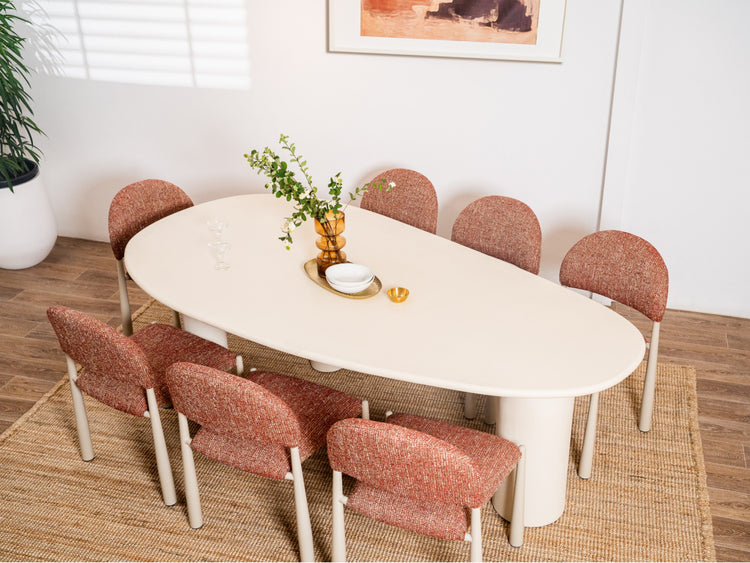 Coastal Curve Dining Table Pebble