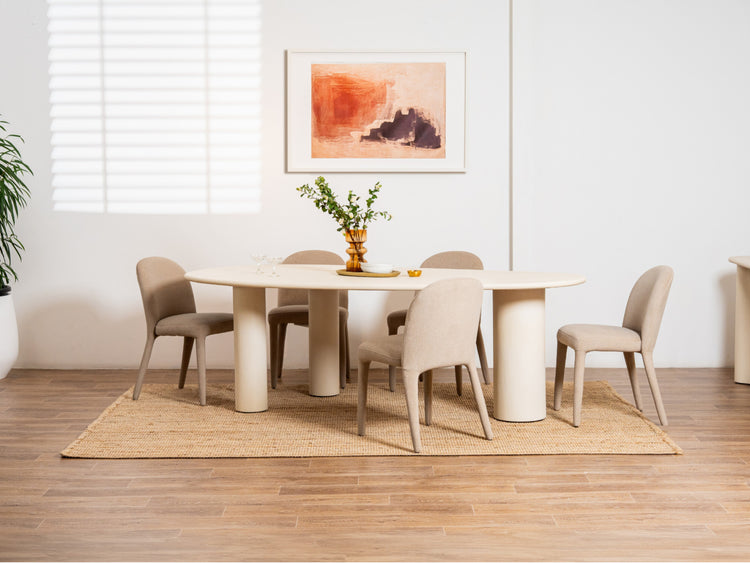 Coastal Curve Dining Table Pebble