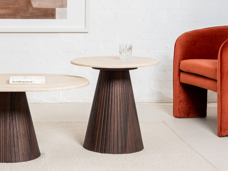 Crete Side Table Travertine