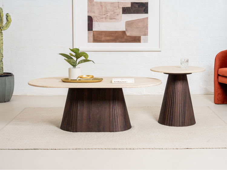 Crete Side Table Travertine