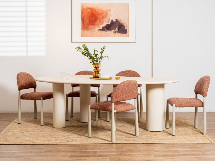 Coastal Curve Dining Table Pebble