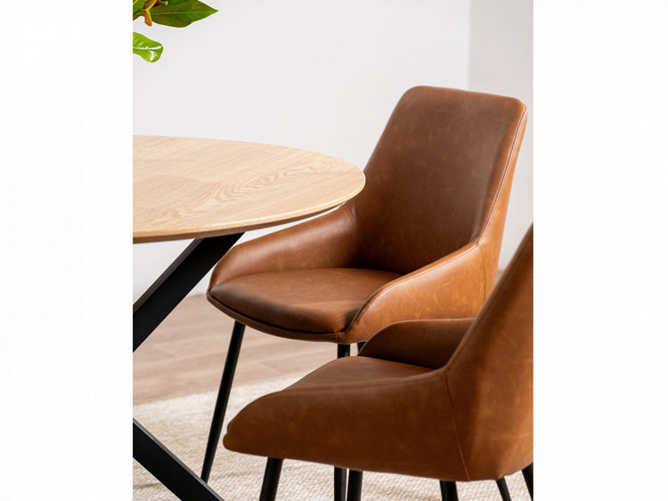 Costa Dining Chair Cognac  Set of 2