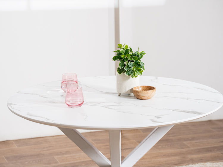 Villa Dining Table White Marble