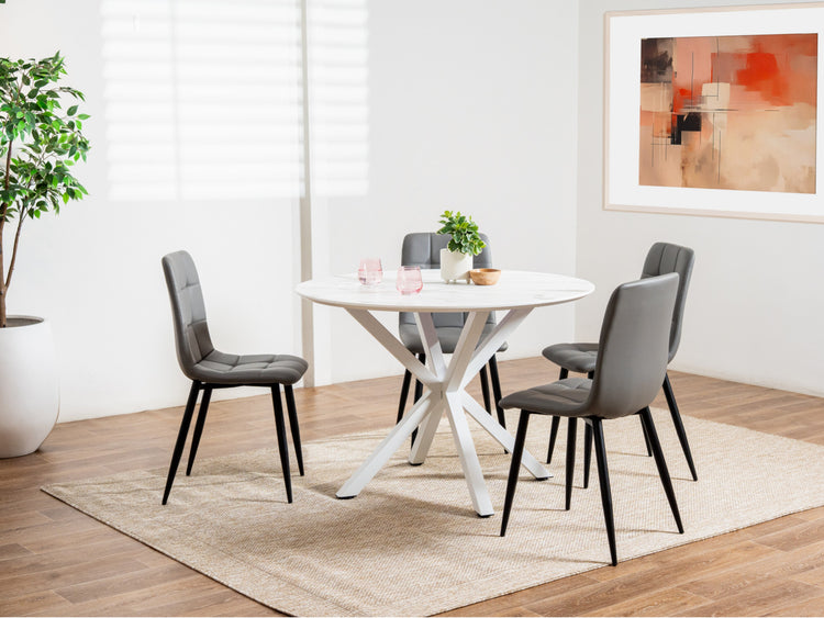 Villa Dining Table White Marble