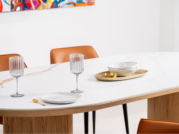 Lucerne Dining Table Natural With Ceramic