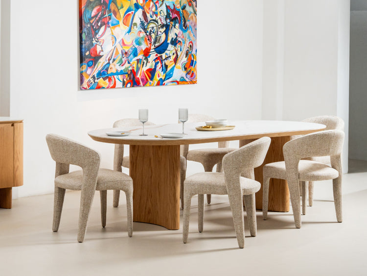 Lucerne Dining Table Natural With Ceramic