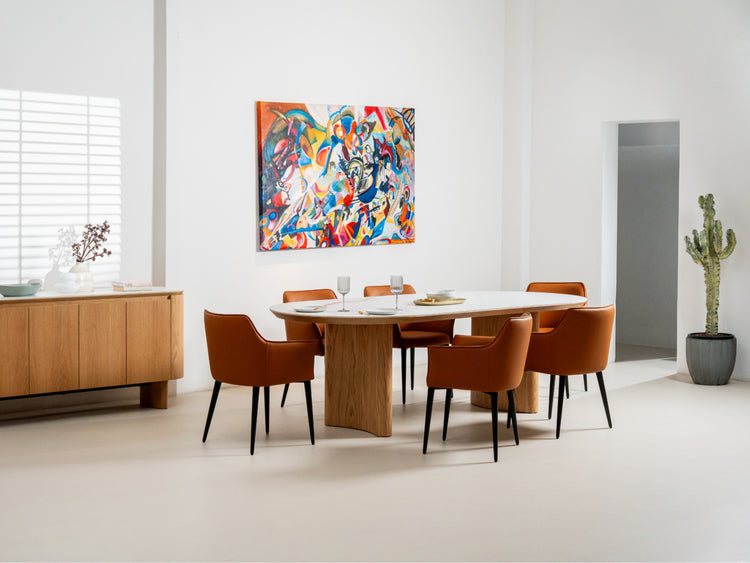 Lucerne Large Dining Table Natural With Ceramic