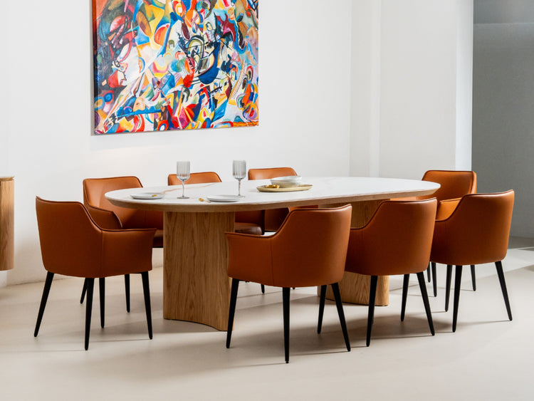 Lucerne Large Dining Table Natural With Ceramic