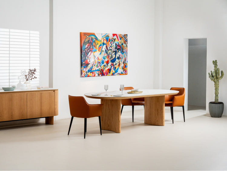 Lucerne Large Dining Table Natural With Ceramic