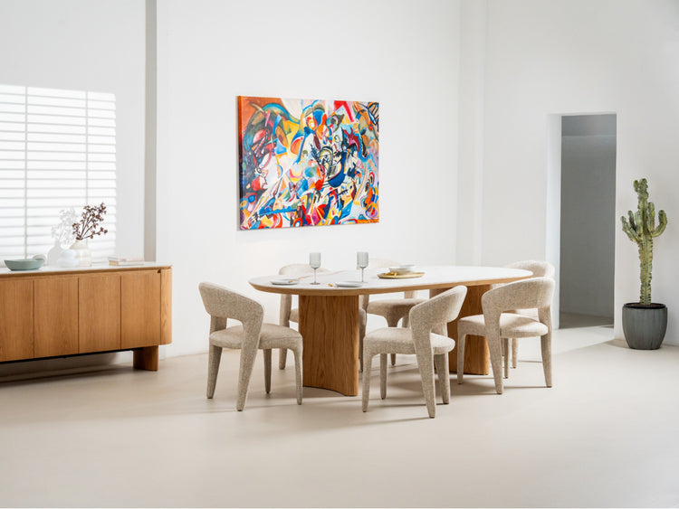 Lucerne Large Dining Table Natural With Ceramic