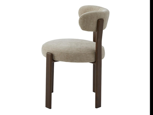 Carmo Dining Chair Beige/ Walnut Set of 2
